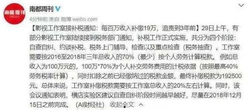 明星网红补交税款多少,巨额补交税款背后的税务合规启示